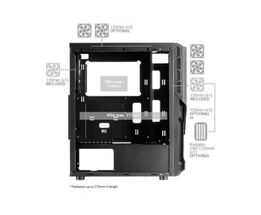 CAJA SEMITORRE MCX2 FRGB NEGRO ATX MARS GAMING