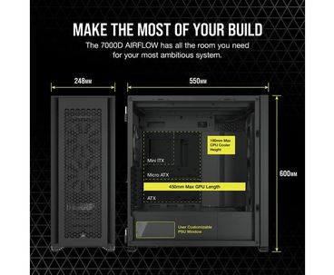CAJA TORRE ATX 7000D AIRFLOW TG BLACK CORSAIR