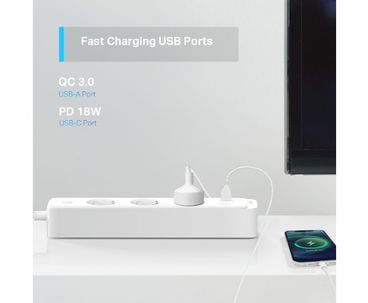 TP-LINK REGLETA 4 ENCHUFES INTELIGENTE WIFI + USB TAPO P300