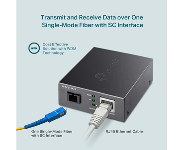 TP-LINK CONVERTIDOR MEDIOS WDM RJ45/FIBRA (2 KM) TL-FC311A-2