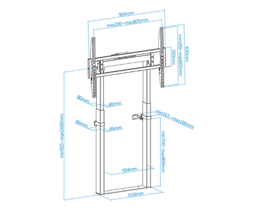 SOPORTE SUELO FIJO CON REGULACION ELECTRICA TITÁN 55''-100'' NEGRO TOOQ