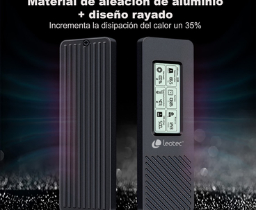 CAJA EXTERNA SSD M.2 NVMe CON PANTALLA LCD NEGRO LEOTEC