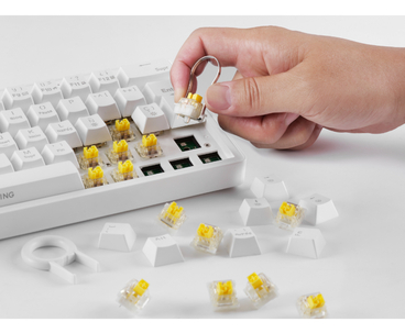 TECLADO MECANICO MKMINIPRO SWITCH BROWN RGB BLANCO MARS GAMING