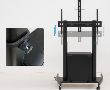 SOPORTE SUELO + RUEDAS + ARMARIO MULTIUSOS + ACC. RACK NARNIA 60"-100" TOOQ