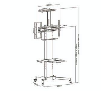 SOPORTE CON RUEDAS TV 37"-70" FS1470M-B TOOQ