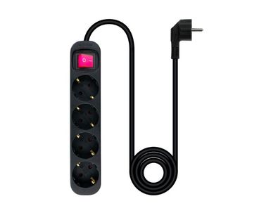 REGLETA PROTECTORA 4 TOMAS NEGRO NANOCABLE